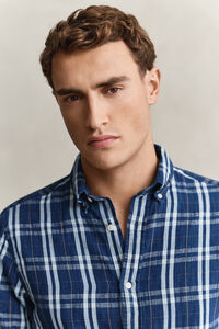 Cotton Linen Checked Shirt