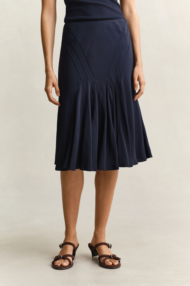 Bias Cut Flared Skirt