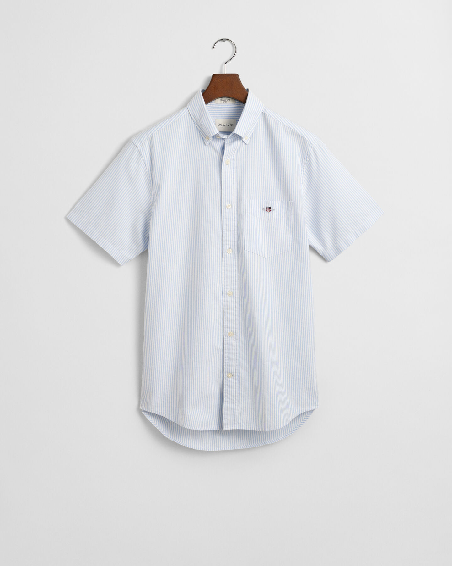 Regular Fit Striped Classic Oxford Short Sleeve Shirt