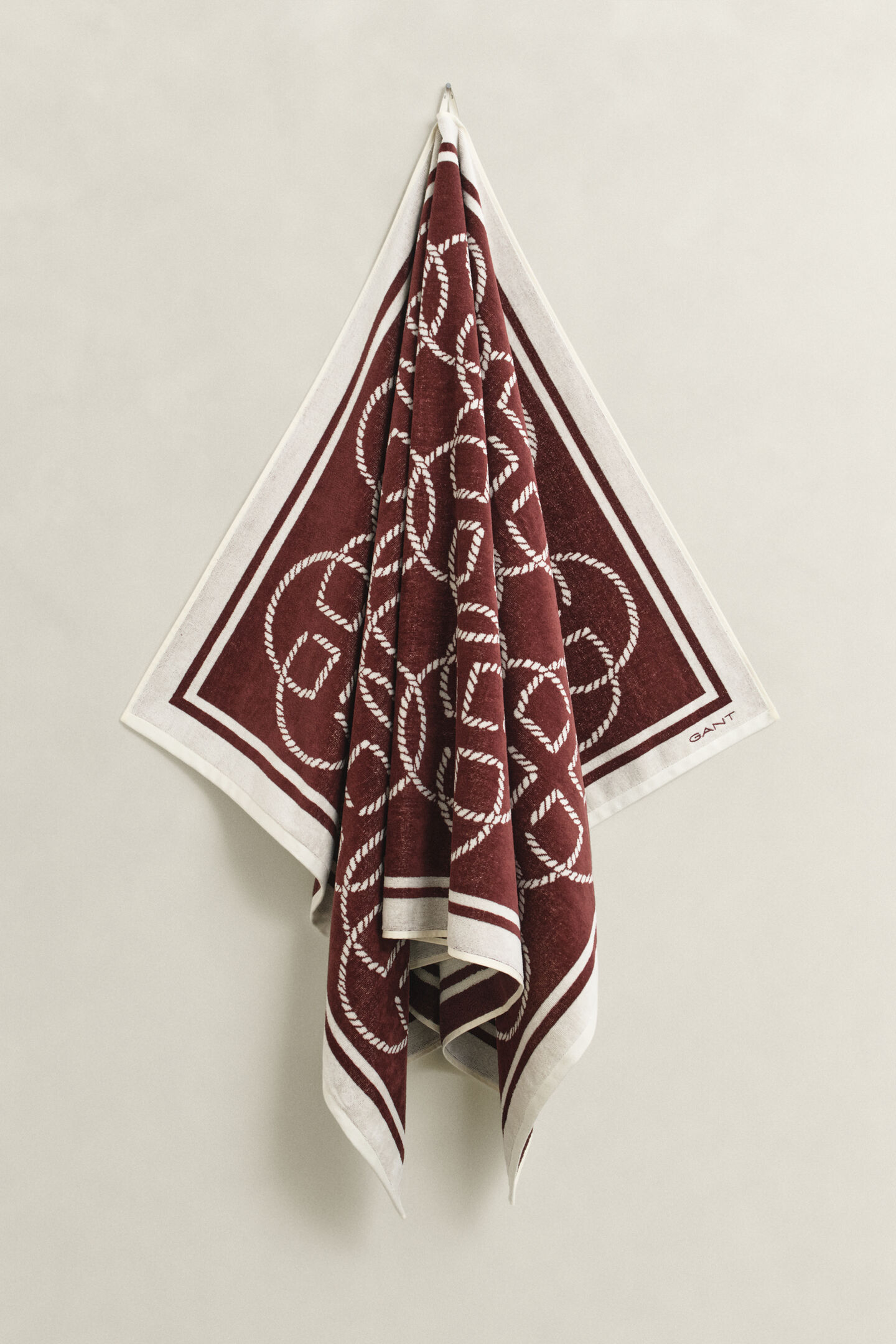 Monogram Print Beach Towel