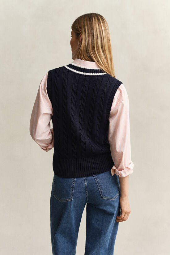 Cotton Cable Knit Vest
