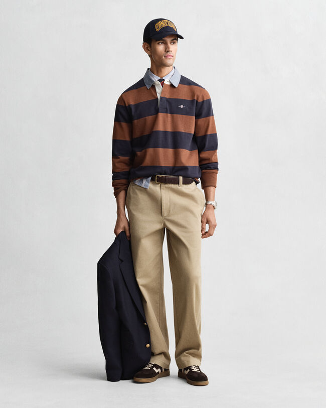 Chambray Collar Striped Heavy Rugger