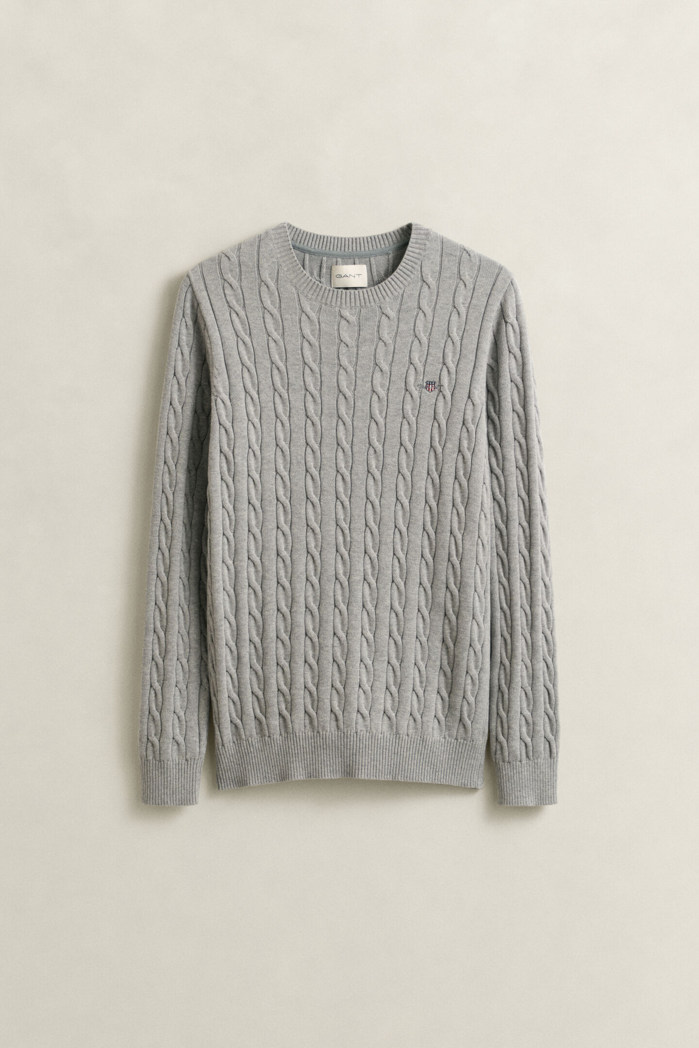 Cotton Cable Knit Crew Neck Sweater