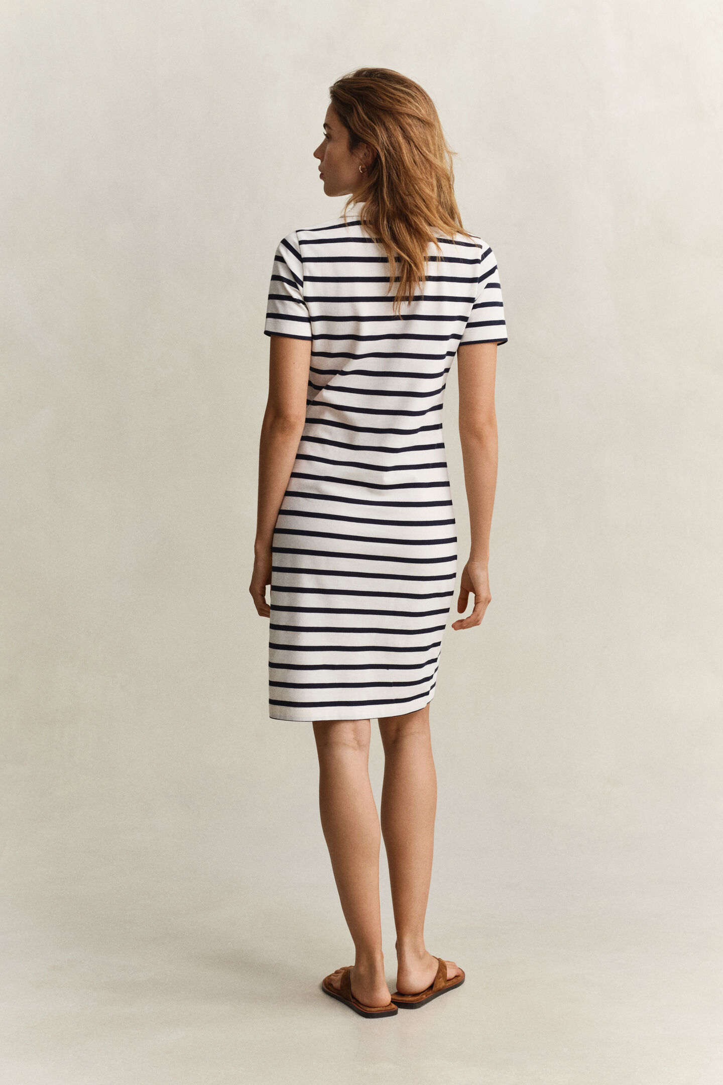 Striped Piqu&eacute; Polo Dress