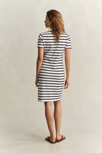Striped Piqu&eacute; Polo Dress