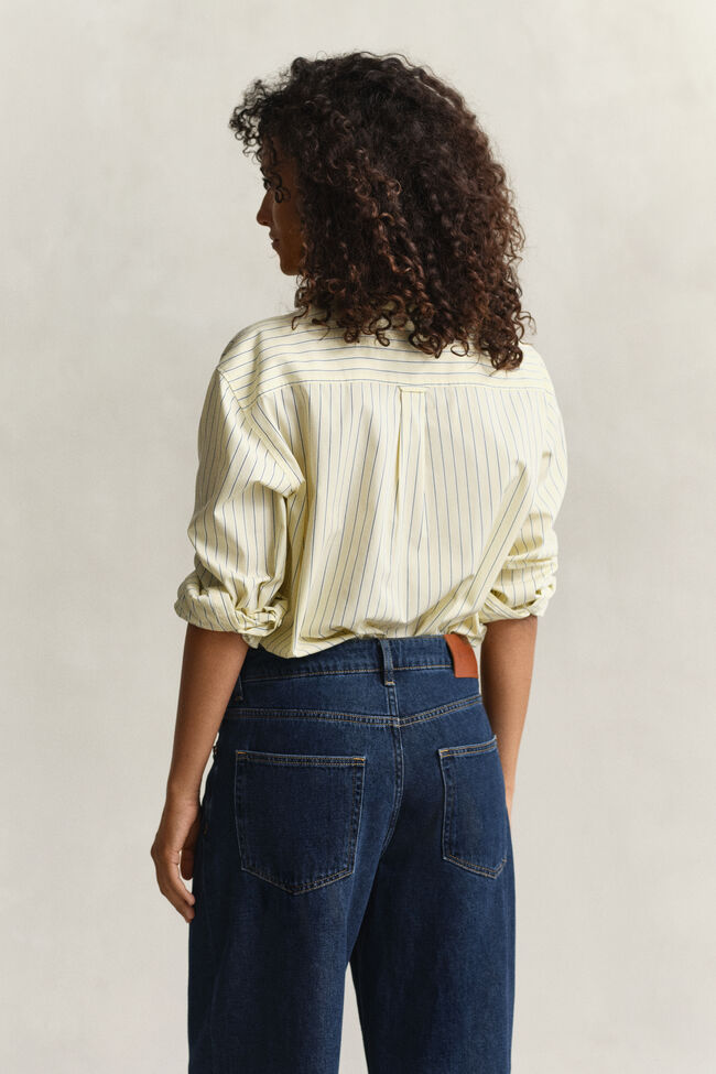 Relaxed Fit Striped Poplin Shirt