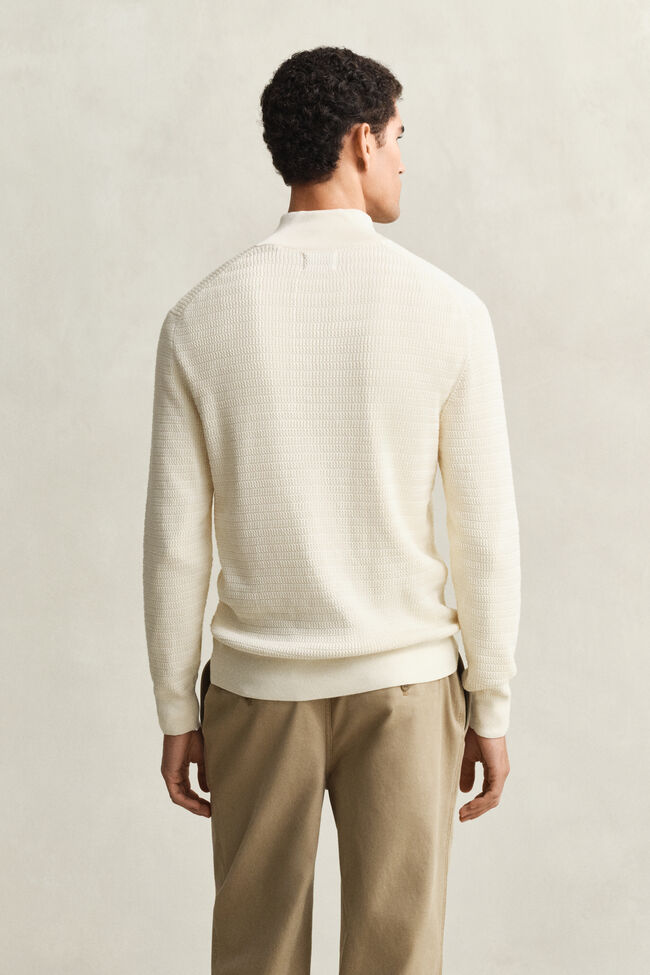 Mini Cable Knit Half-Zip Sweater