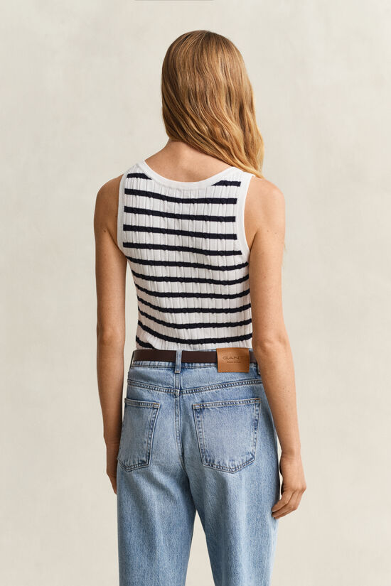 Striped Cable Knit Tank Top