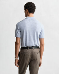 Extra Fine Merino Wool Short Sleeve Polo Sweater