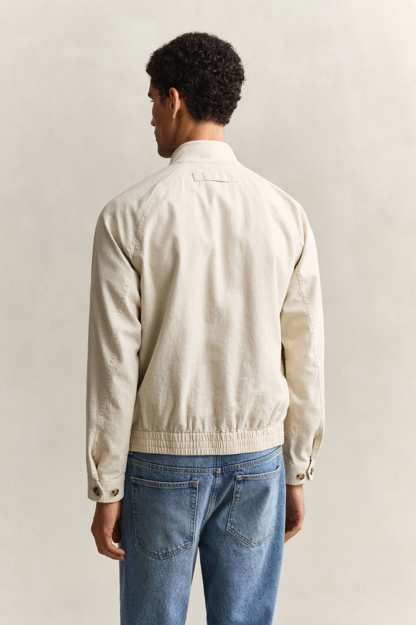 Linen Blend Harrington Jacket