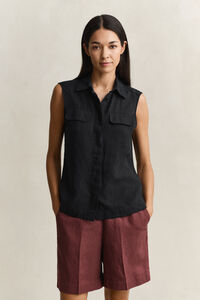 Sleeveless Linen Shirt