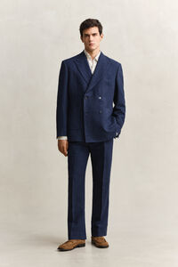 Indigo Seersucker Suit Pants