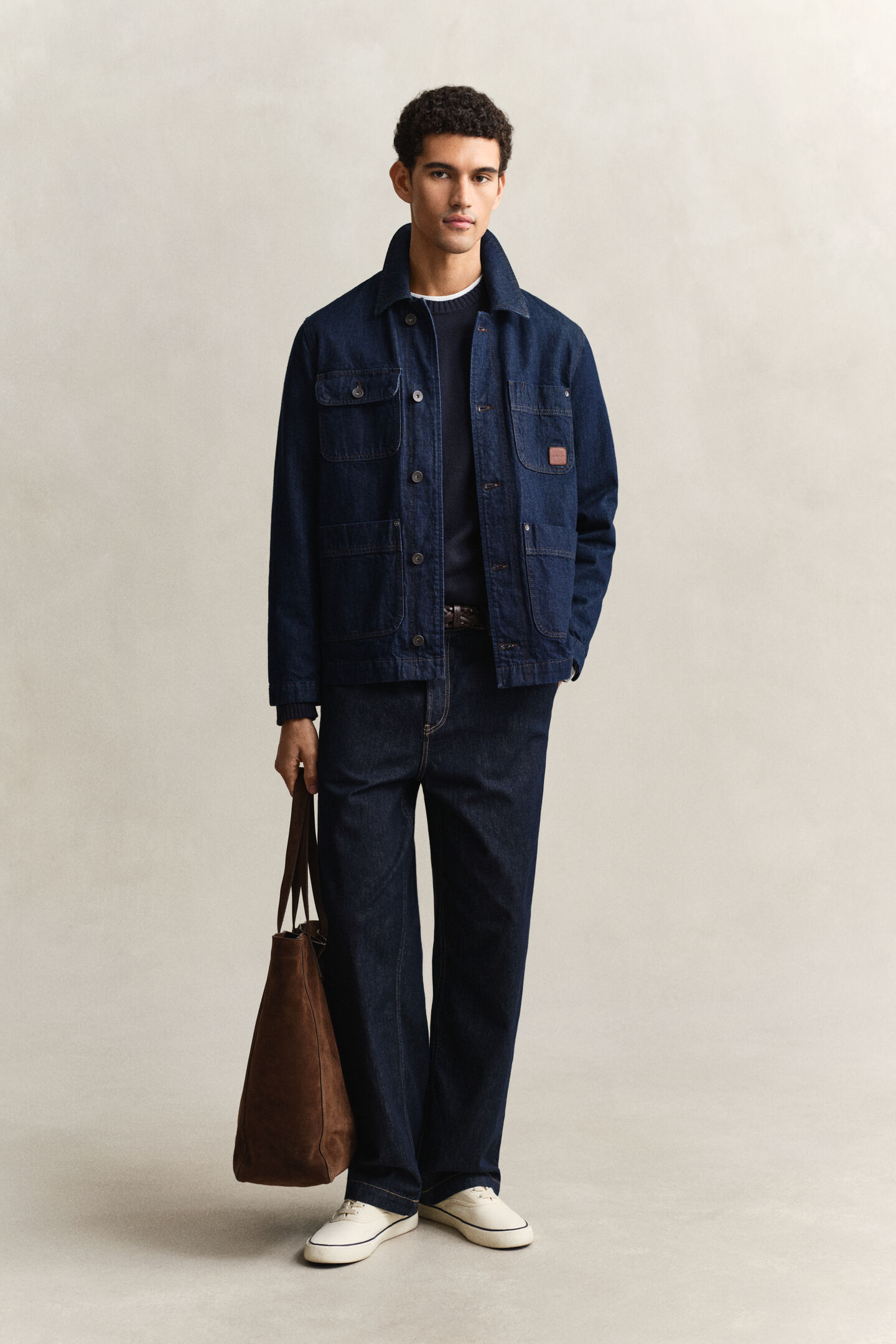 Cotton Blend Crew Neck Sweater