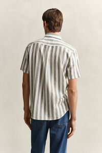 Striped Linen Blend Short Sleeve Shirt
