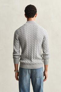 Cotton Cable Knit Half-Zip Sweater