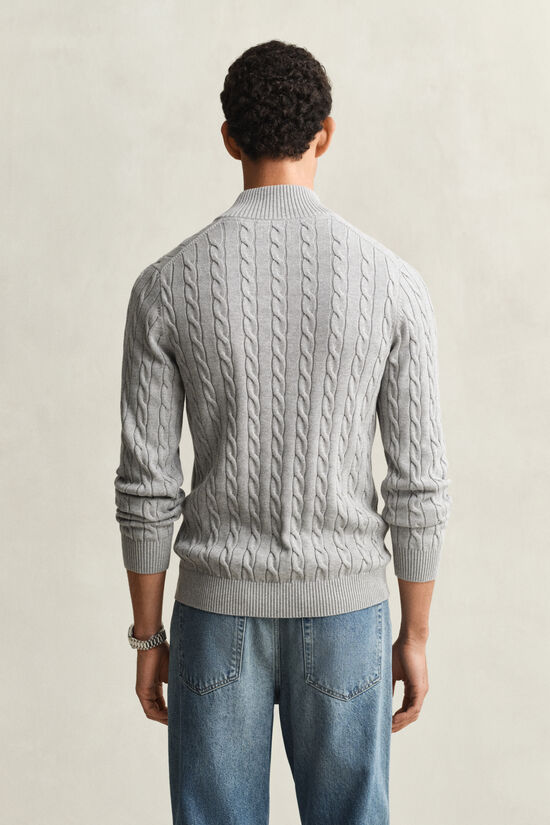 Cotton Cable Knit Half-Zip Sweater