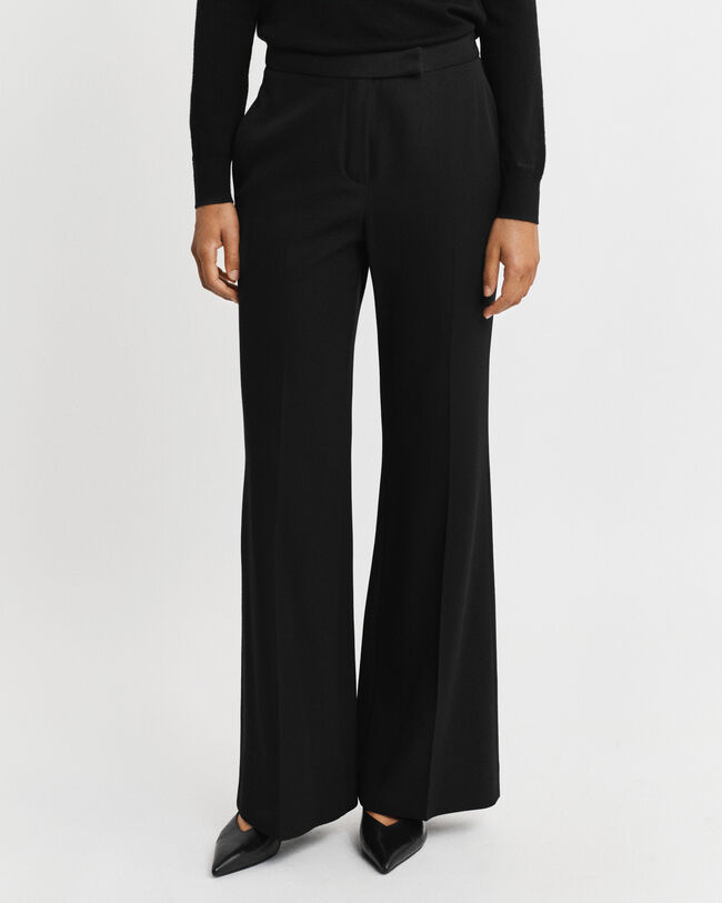 Wool Blend Flared Tuxedo Pants