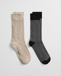 2-Pack Houndstooth Patterned Socks Gift Box