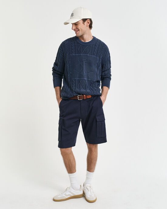 Relaxed Fit Twill Cargo Shorts