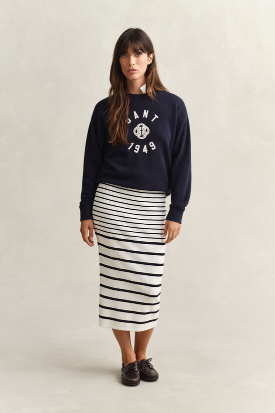 Striped Knitted Pencil Skirt