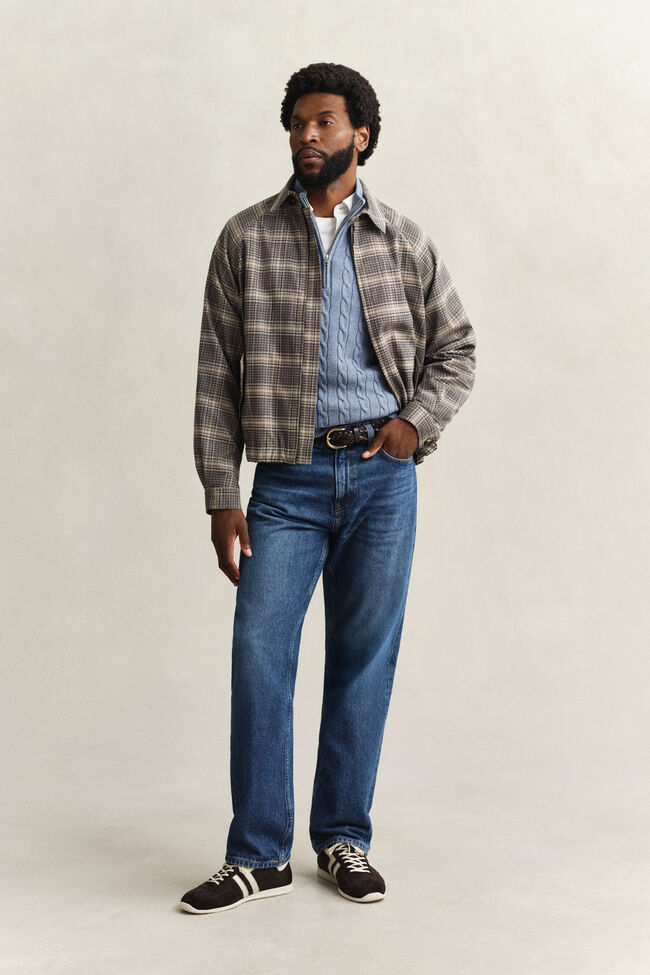 Cotton Cable Knit Half-Zip Sweater