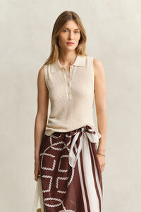 Sleeveless Lace Knit Top