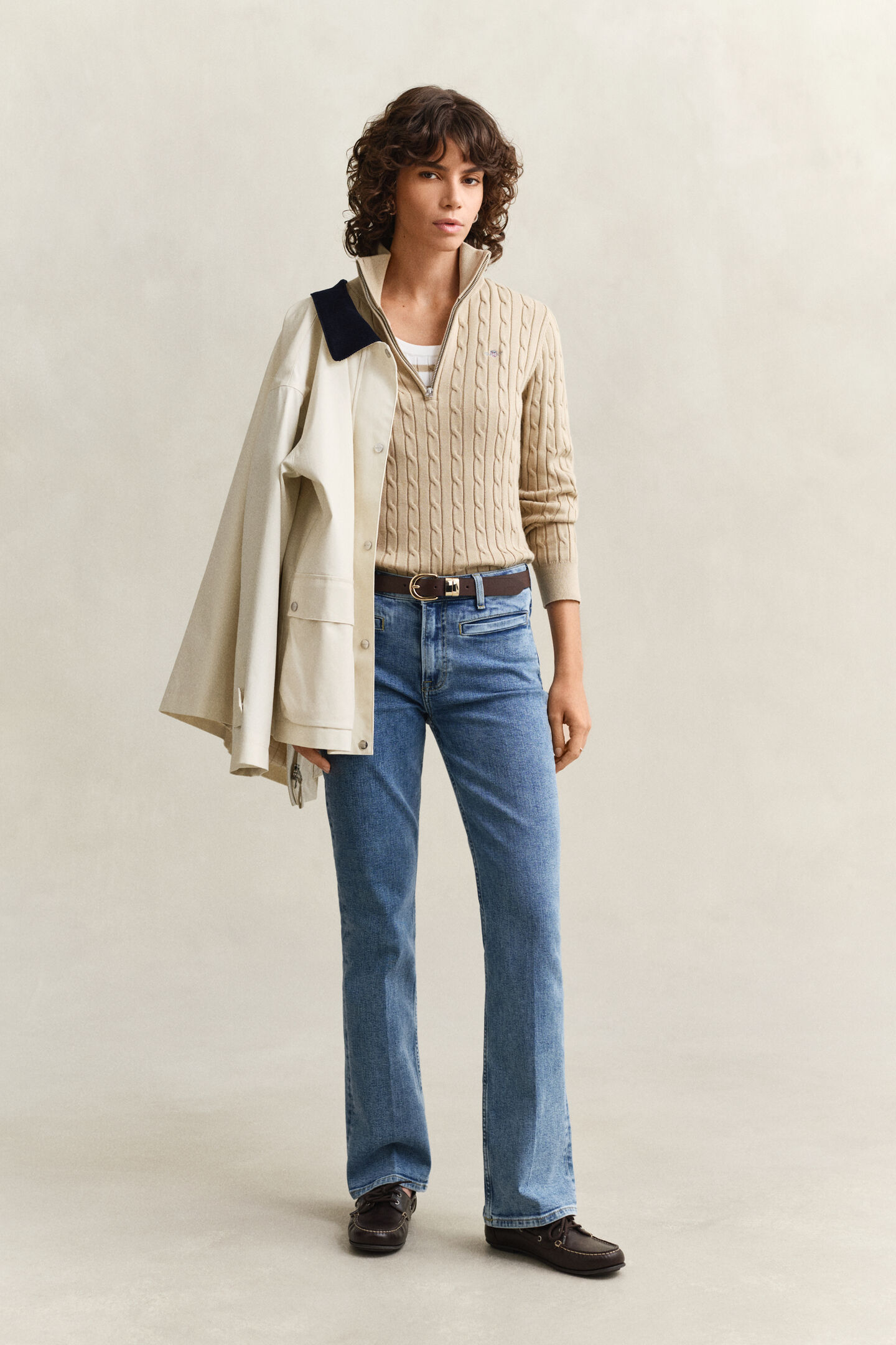 Cable Knit Half-Zip Sweater