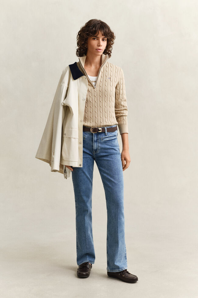 Cable Knit Half-Zip Sweater