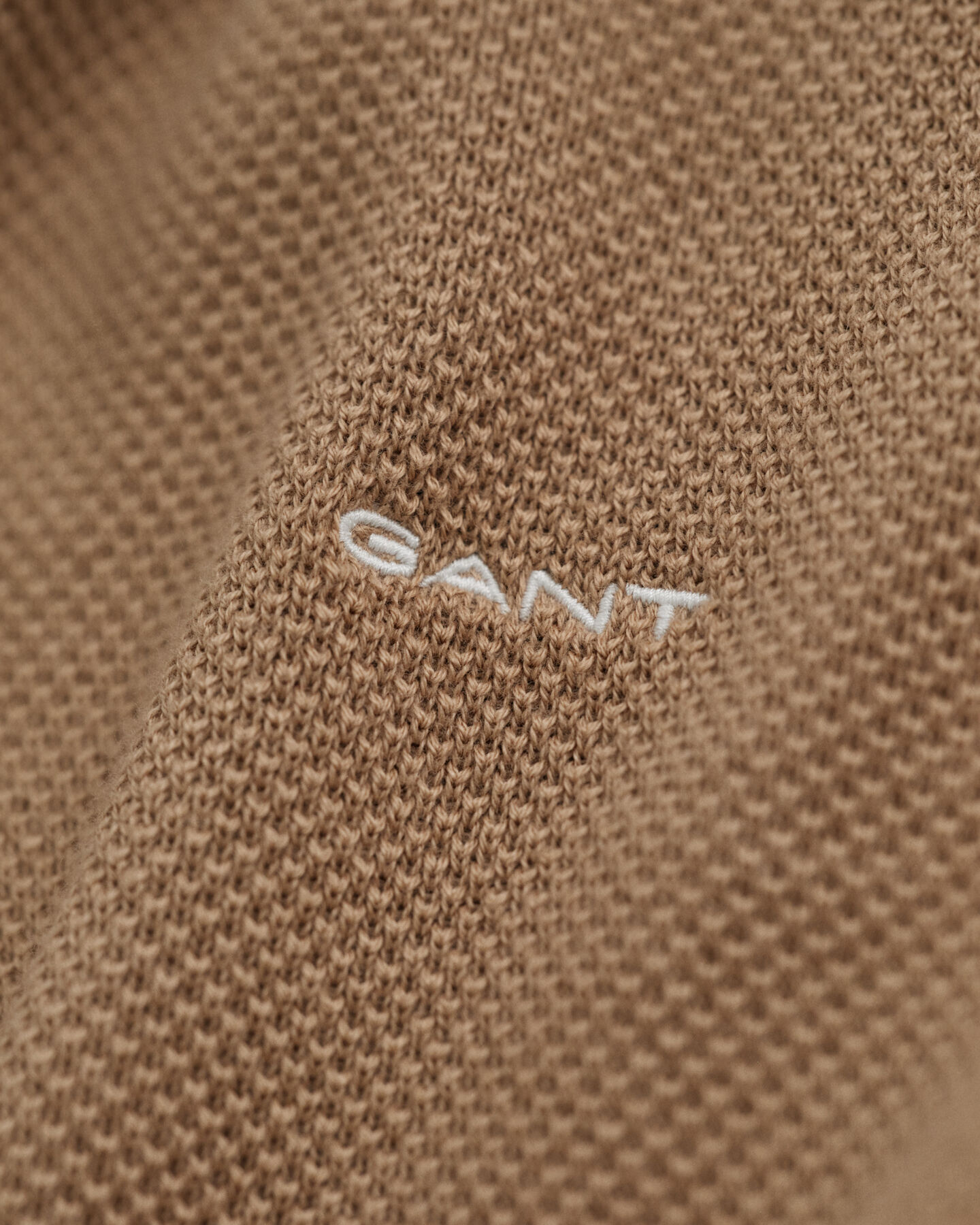 Cotton Piqué Crew Neck Sweater