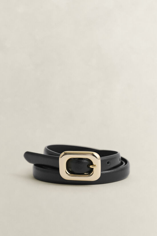 Rounded Buckle Leather Belt