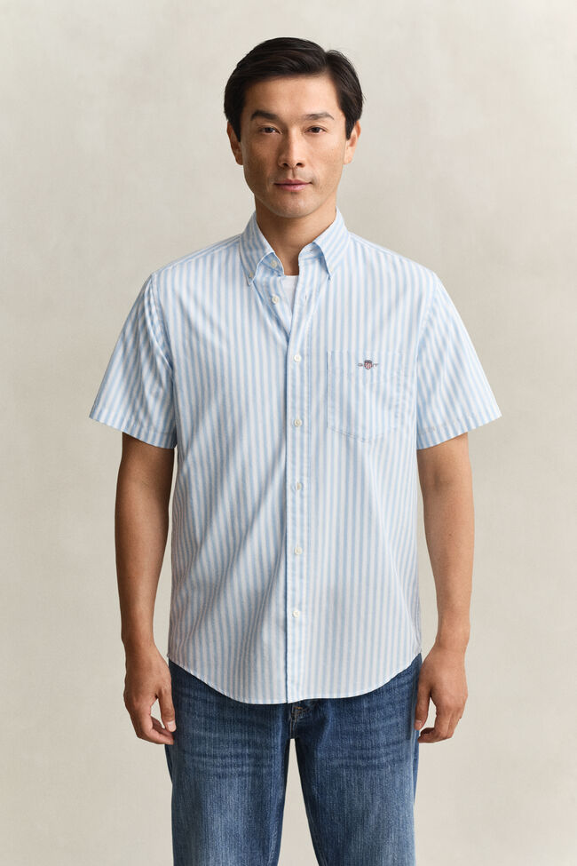 Striped Classic Poplin Short Sleeve Shirt
