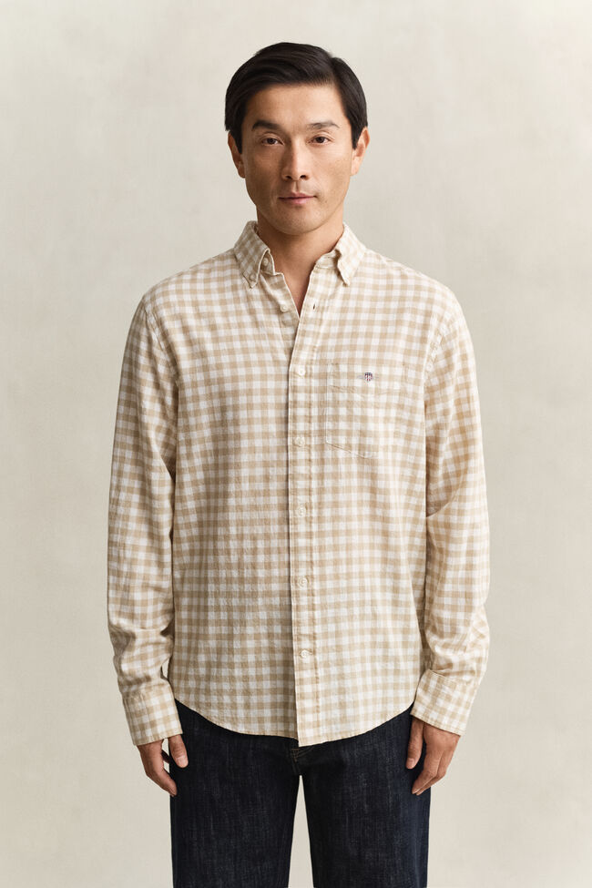 Gingham Linen Blend Shirt