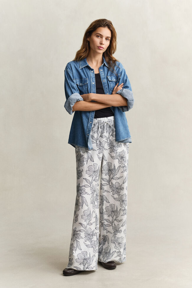 Floral Linen Pants