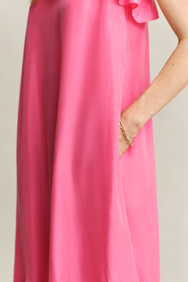 Strappy Silk Midi Dress