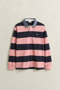 Chambray Collar Striped Heavy Rugger