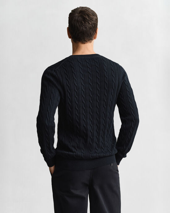 Cotton Cable Knit Crew Neck Sweater