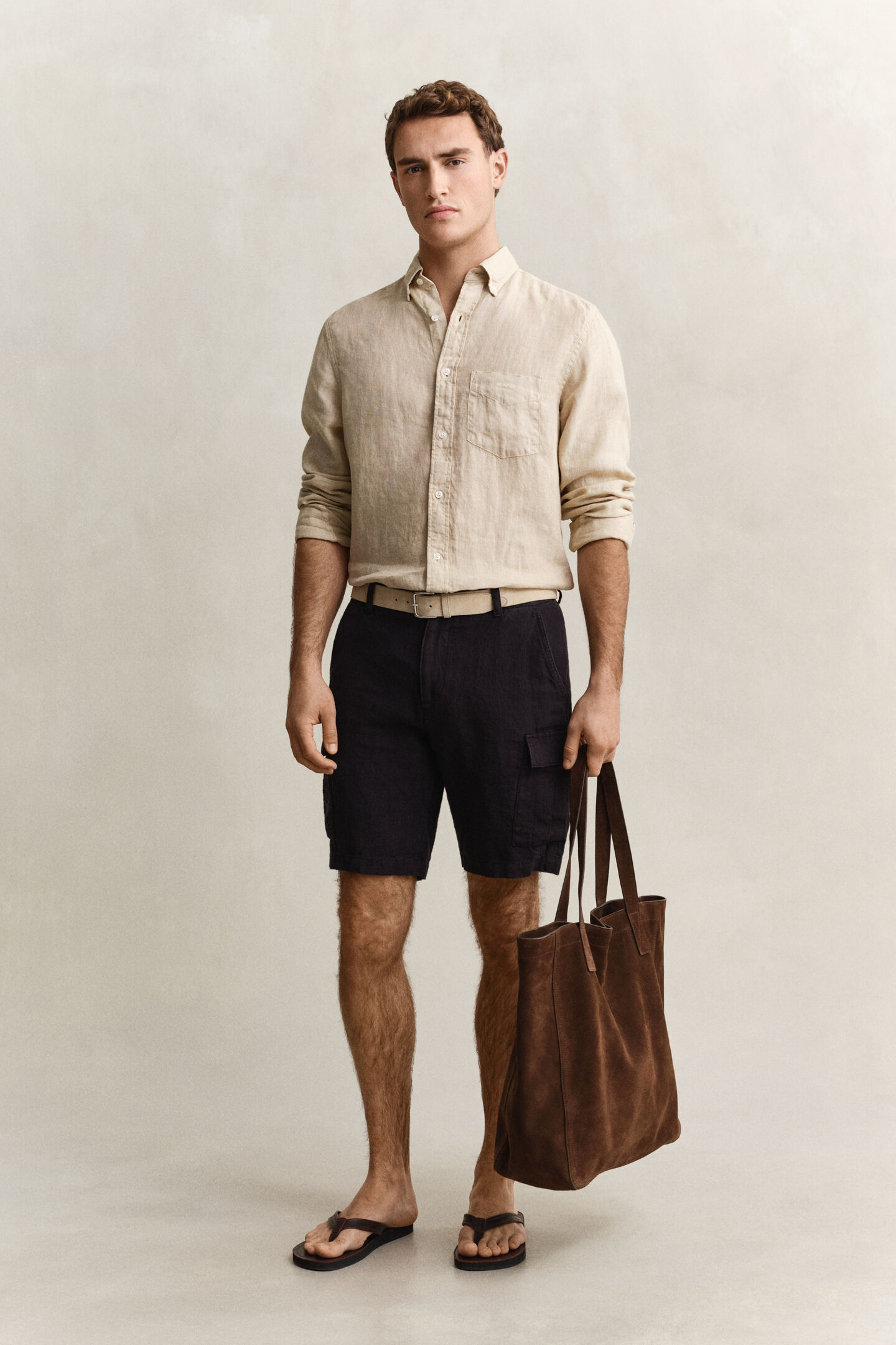 Linen Cargo Shorts