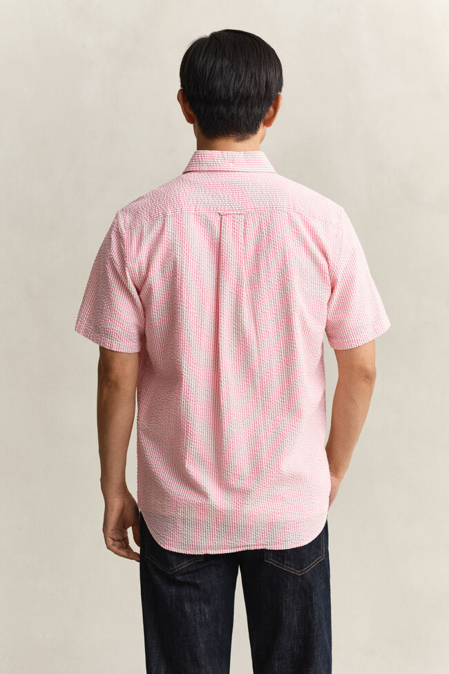 Striped Seersucker Short Sleeve Shirt