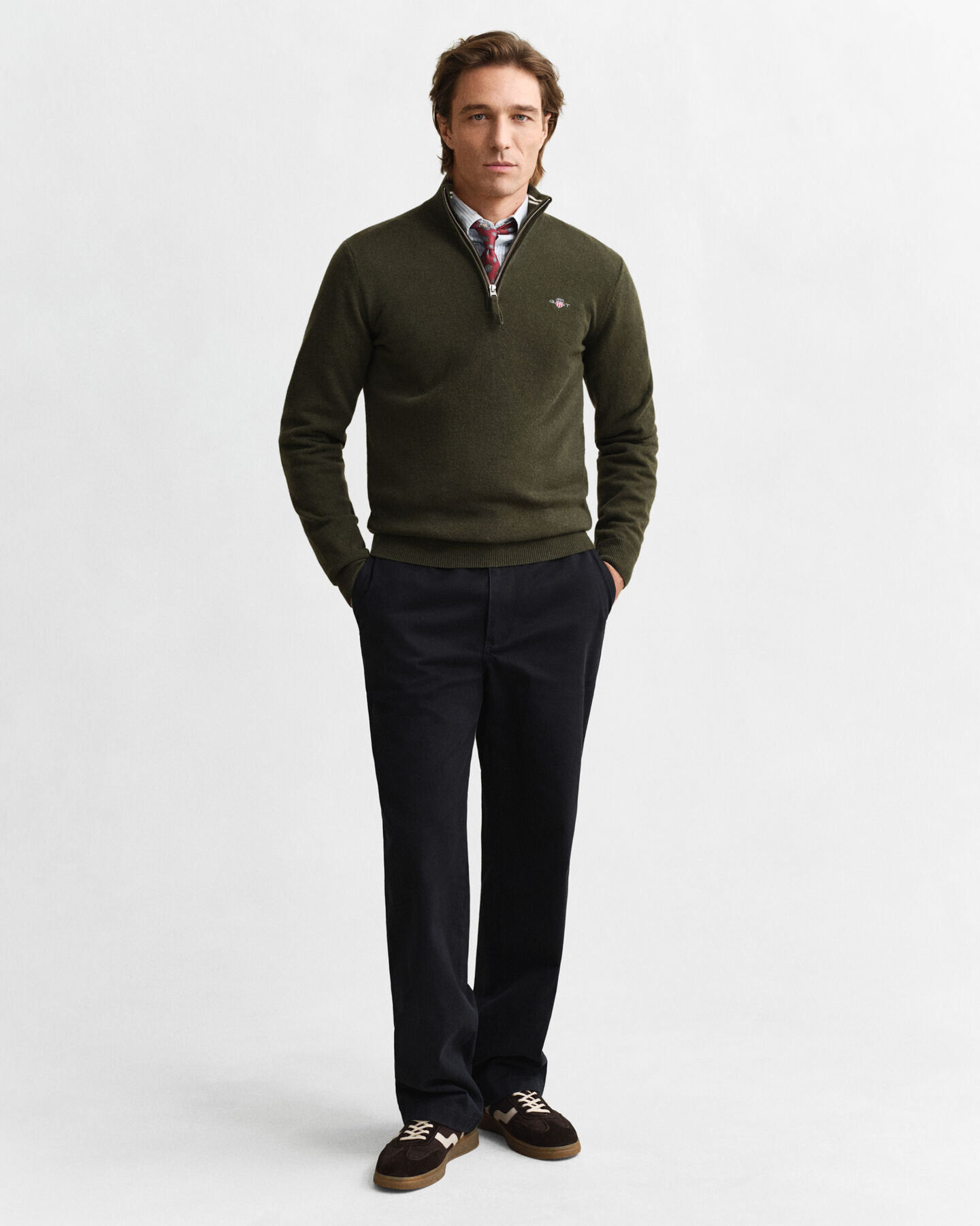 Superfine Lambswool Half-Zip Sweater