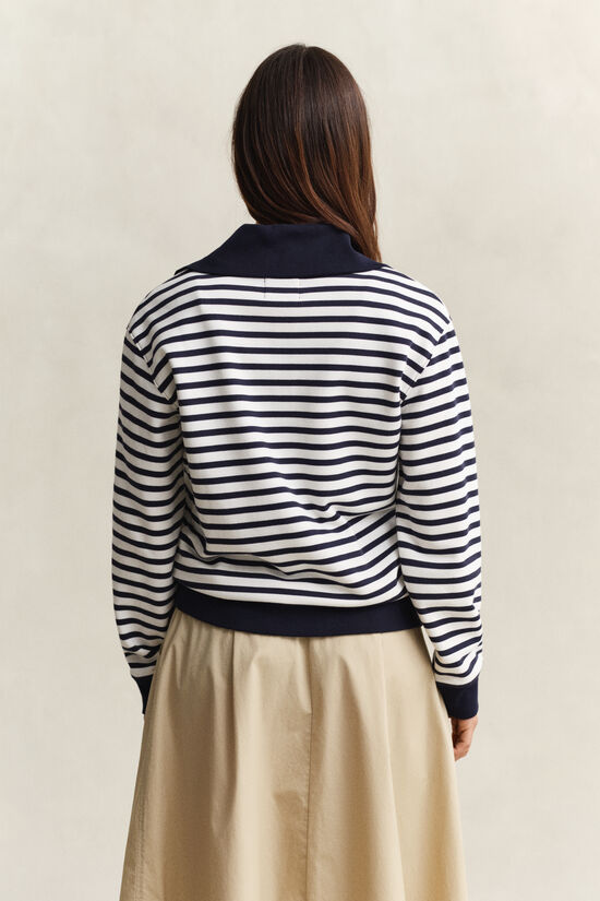 Striped Half-Zip Sweatshirt