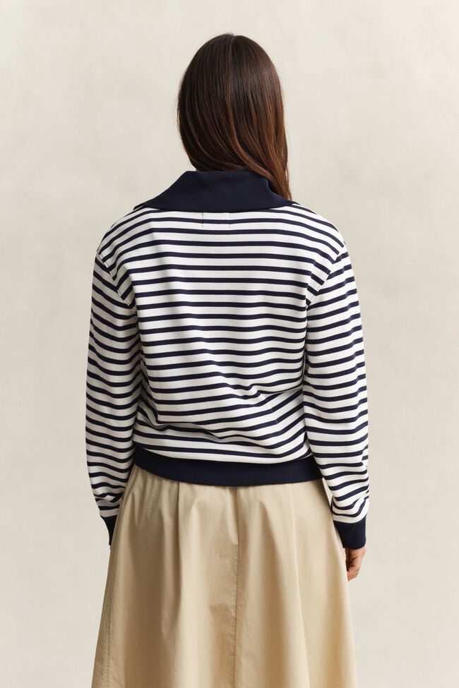 Striped Half-Zip Sweatshirt