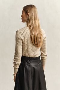 Cable Knit V-Neck Sweater
