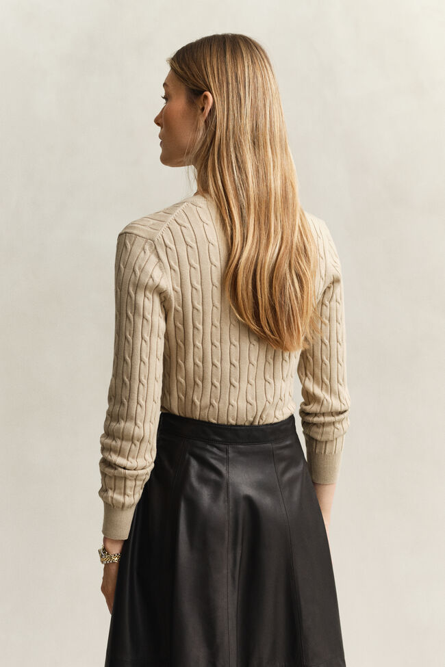 Cable Knit V-Neck Sweater