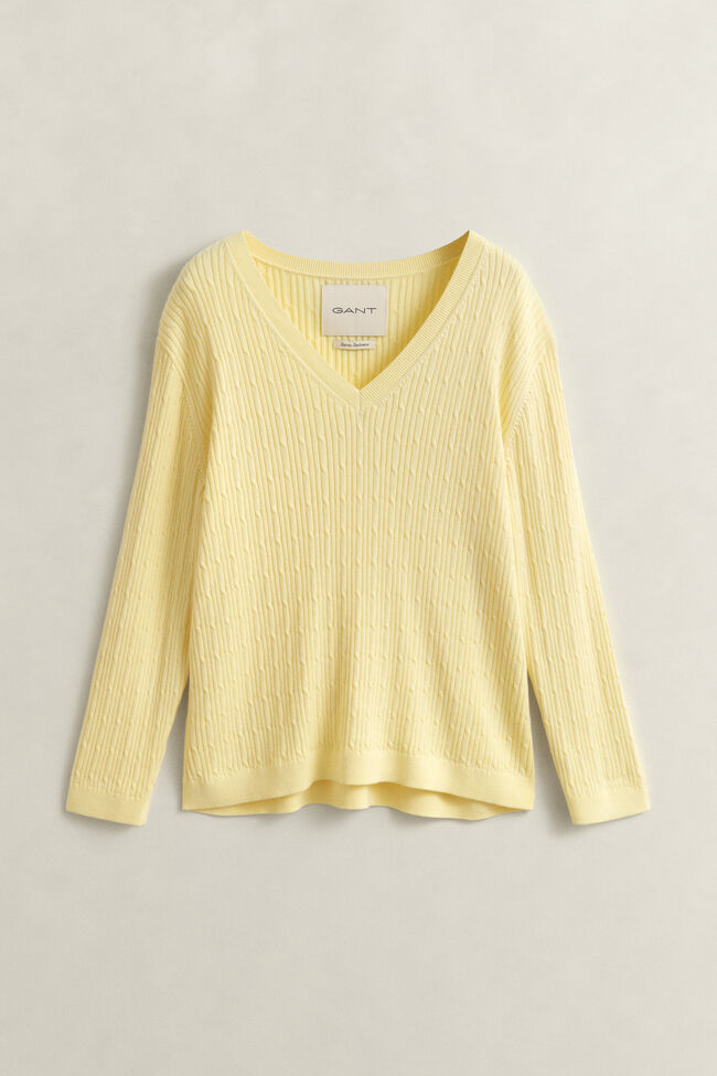 Cable Knit V-Neck Sweater