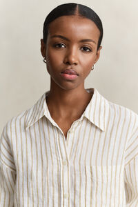 Relaxed Fit Striped Linen Shirt