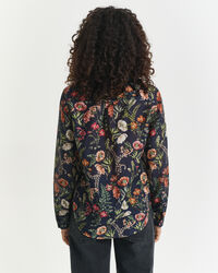 Regular Fit Floral Printed Cotton Silk Shirt