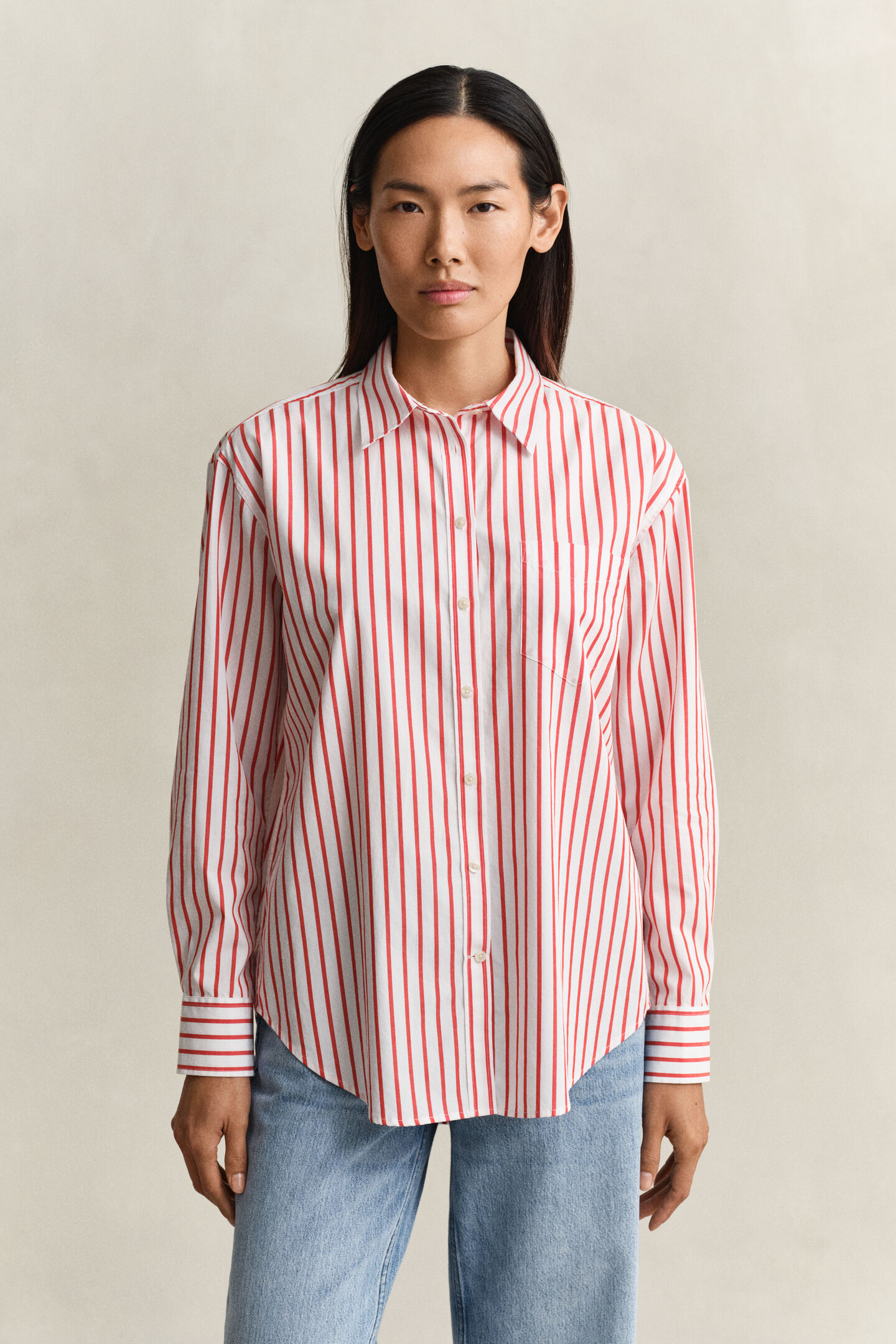 Relaxed Fit Classic Striped Poplin Shirt