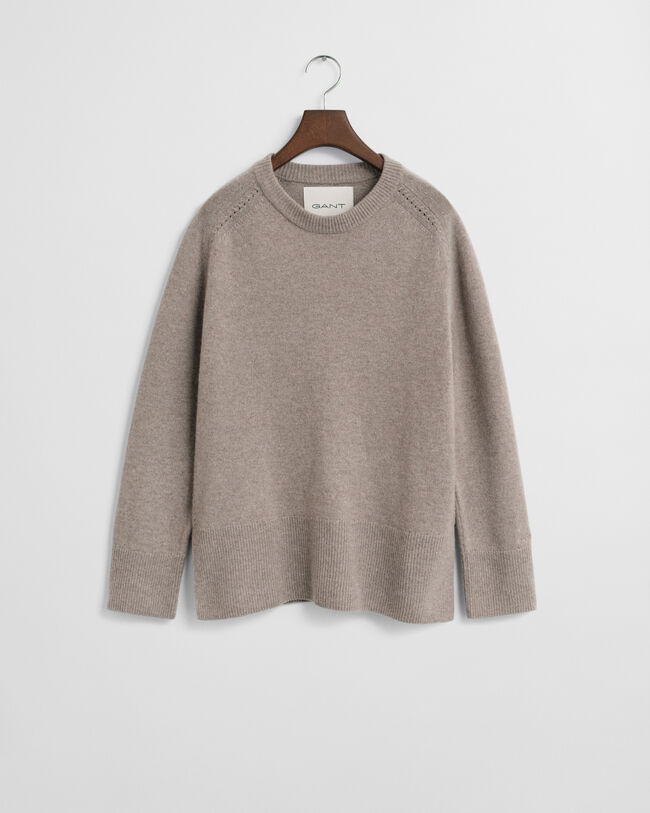 Soft Wool Cashmere Blend Crew Neck Sweater