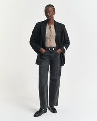 Stretch Cotton Cable Knit Cardigan