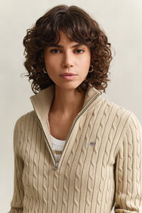 Cable Knit Half-Zip Sweater